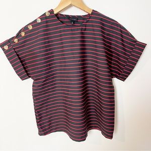 Who What Wear, Striped Black and Red Top Size Small